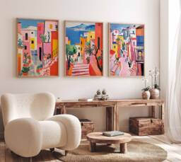 Italy Set Of 3 Travel Prints, Vintage Italian Poster Set, Posters, Colour Wall Art, Gift