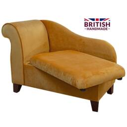 Handmade Saffron Velvet Storage Chaise Longue 41