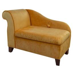 Handmade Saffron Velvet Storage Chaise Longue 41 - thumbnail 3