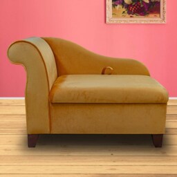 Handmade Saffron Velvet Storage Chaise Longue 41 - thumbnail 2