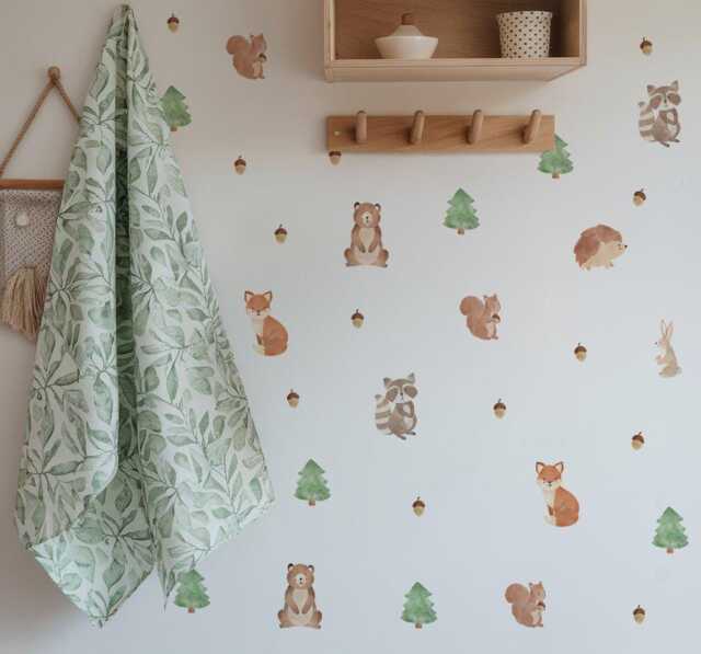 Woodland Animal Nursery Wall Stickers Fabric - image 1