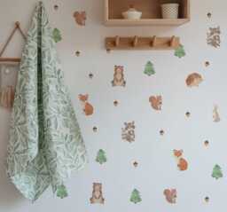 Woodland Animal Nursery Wall Stickers Fabric - thumbnail 1