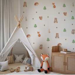 Woodland Animal Nursery Wall Stickers Fabric - thumbnail 2