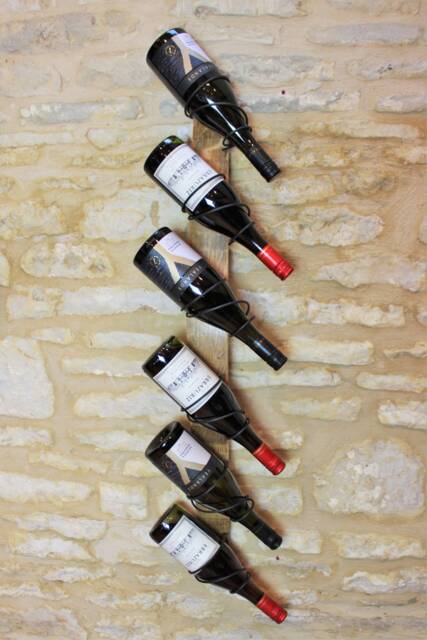 Wooden Oak Wine Barrel Stave Rack - 6 Bottle Holder - image 1