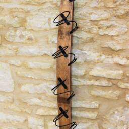Wooden Oak Wine Barrel Stave Rack - 6 Bottle Holder - thumbnail 3