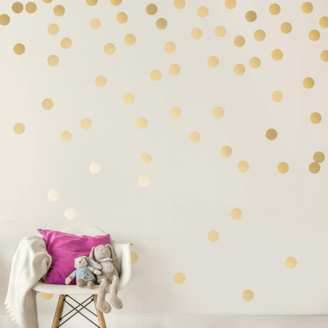 Gold Wall Decal Dots - 200 Decals - 2'' Inch Vinyl Graphic Shapes Kids Room Design Nursery Classroom Accent Sticker Art Decor Large Sign G72 - image 1
