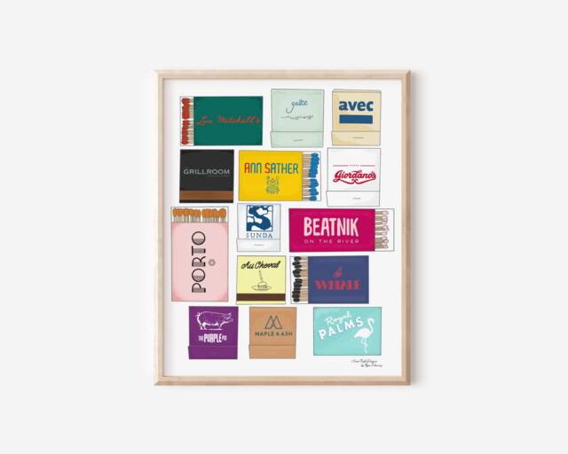 Chicago Restaurant Matchbook Art Print Colorful Gallery Wall Decor - image 1