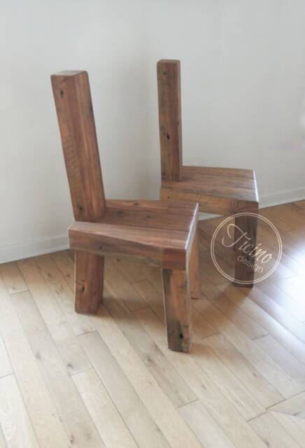 Reclaimed Wood Dining Chair, Rustic Modern Furniture - image 1