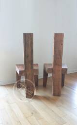 Reclaimed Wood Dining Chair, Rustic Modern Furniture - thumbnail 1