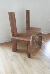 Reclaimed Wood Dining Chair, Rustic Modern Furniture - thumbnail 1