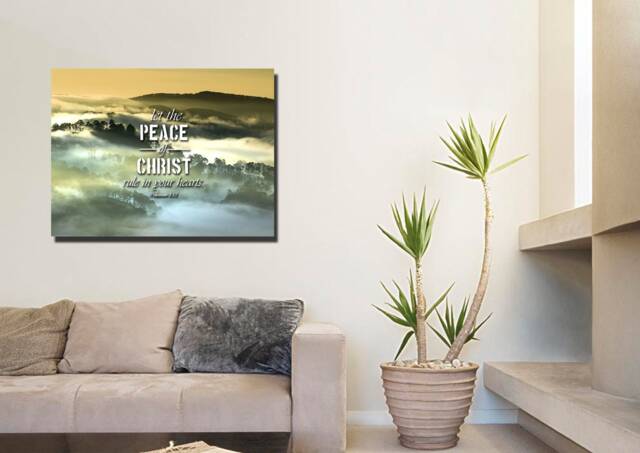 Colossians 313 Let The Peace Of Christ Rule in Your Hearts Bible Verse Wall Art Canvas Scripture Home Decor Religious Framed Painting Gifts - image 1