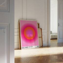 Angel Number 888 Print, Pink Gradient Spiritual Art - thumbnail 1