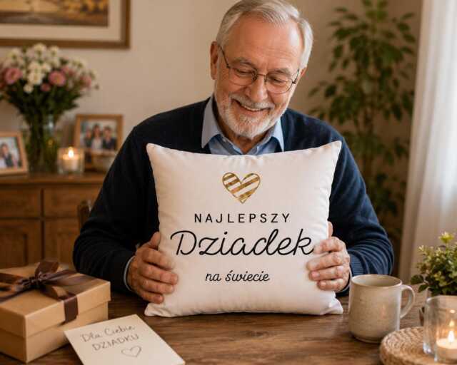Najlepszy Dziadek Na ??wiecie Pillow, Gift For Dziadek, Polish Grandfather Gift, Grandad, Prezent Dla Dziadka Cushion - image 1