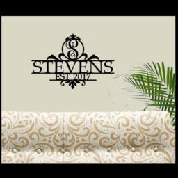 Wood Wall Hanging With Date Last Name & Initial - thumbnail 4