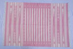 4x6 Light Pink & White Strips Cotton Rug Dhurrie - Stripes - thumbnail 1