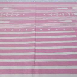 4x6 Light Pink & White Strips Cotton Rug Dhurrie - Stripes - thumbnail 3