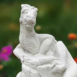 Gothic Dragon Statue Concrete Sculpture Cement Animal Figurine Outdoor Ornament Front Door Decor Dragon Lover Gift Yard Art - thumbnail 2