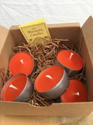 Tea Light Set Of 5 Beeswax Candles. Free Usa Shipping