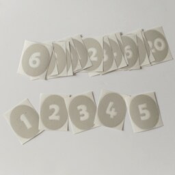 Light Gray - Warm Number Vinyl Floor Decals {Limited Edition Color} - thumbnail 1