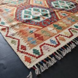Kilim Rug Classic, Handmade Artisan Afghan Turkish Aztec Geometric Wool 186x120 cm - thumbnail 2