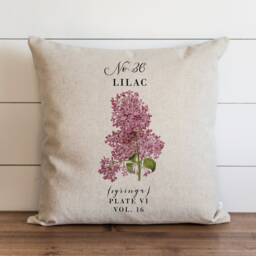 Lilac Pillow Cover - 18 X 20 Botanical Floral Herbs Spring Home Decor Summer Throw Garden - thumbnail 1