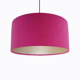 Pink Lampshade in Velvet With Champagne Lining - thumbnail 1