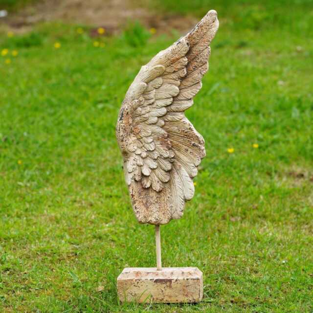 Large 64cm Wing Sculpture Resin Garden Ornament - Outdoor Home Decoration Angel Fairy Feather Xl Statue - image 1