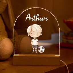 Custom Football Night Light Birthday Gift For Boys Or Girls Personalised Soccer Player Led Lamp Sports Themed Bedroom Room Decor Nightlight - thumbnail 1