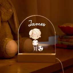 Custom Football Night Light Birthday Gift For Boys Or Girls Personalised Soccer Player Led Lamp Sports Themed Bedroom Room Decor Nightlight - thumbnail 3