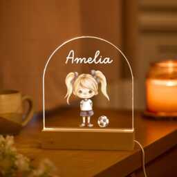 Custom Football Night Light Birthday Gift For Boys Or Girls Personalised Soccer Player Led Lamp Sports Themed Bedroom Room Decor Nightlight - thumbnail 2