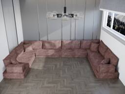 Customizable U-Shaped Floor Sofa Set - Bohemian Lounge Seating - thumbnail 1