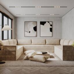 Customizable U-Shaped Floor Sofa Set - Bohemian Lounge Seating - thumbnail 2