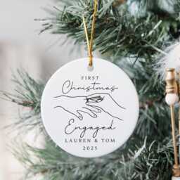 First Christmas Engaged Decoration Personalised Fiance Couple Ornament Gift - thumbnail 3