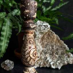 Woodland Candlestick Holder Altar Green Witch Decor Handmade Gift - thumbnail 3