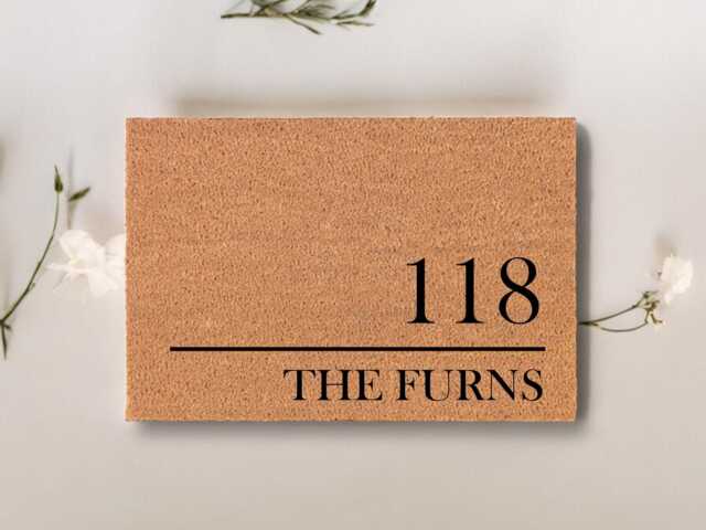 Personalised Door Mat With Family Name - Fab New Home Gift Coir Coconut Fiber Custom Wording-Wedding Gift-Just Married Door Mat