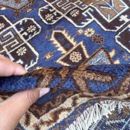 3'1x9.7 Unique Afghan Runner Rug - One Of A Kind Hand-Knotted Tribal Woolen , Cozy Geometric Design, Kitchen Hallway Gift - thumbnail 4