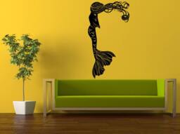 Wall Decal Vinyl Sticker Decals Interior Decor Diy Free Shipping Sea Ocean Beautiful Girl Mermaid With Long Hair L534