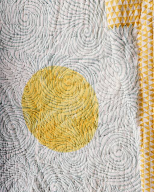 Handmade Twin Xl Cotton Quilt Van Gogh Starry Night Block Print Kantha Blanket - image 1