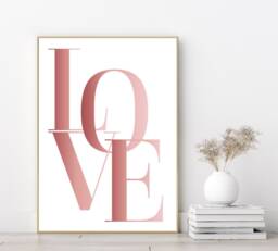 Love Letters Poster Print Home Wall Art Decor Pink Modern Elegant Design - thumbnail 1