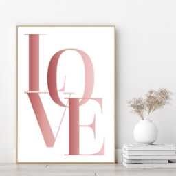 Love Letters Poster Print Home Wall Art Decor Pink Modern Elegant Design - thumbnail 2