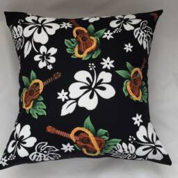 Hawaiian Pillow Cover, Tropical Pillows, Cushion Covers, Hibiscus Flowers Cushions, Lei Decor, Ukulele, Hawaiian Throw Pillow - thumbnail 2