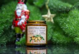 Christmas Soy Candle, Handmade Candle Holiday Gift, Christmas Heart - thumbnail 1