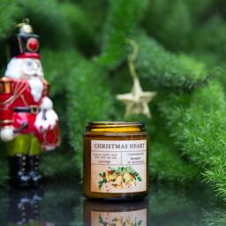 Christmas Soy Candle, Handmade Candle Holiday Gift, Christmas Heart - thumbnail 2