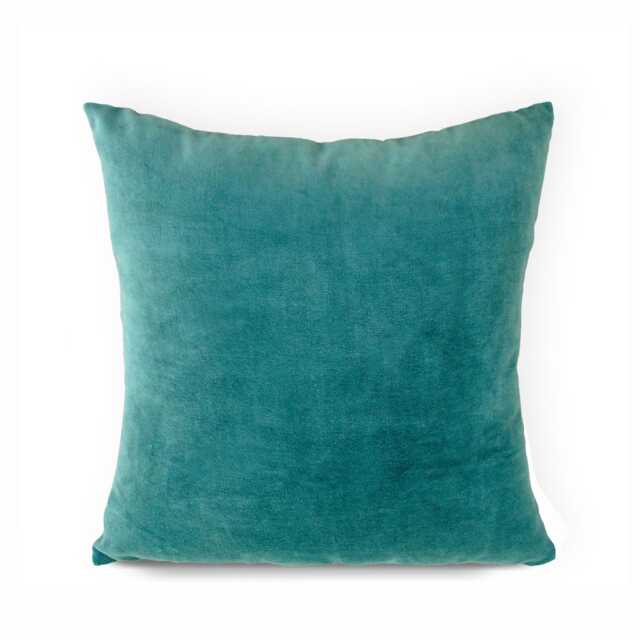 Teal Velvet Pillow Cover, Cotton & Linen Pillow, Reversible, Sizes Available - image 1
