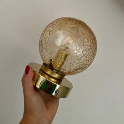 Vintage Globe Wall Or Ceiling Light in Amber Glass - thumbnail 4