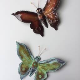Copper Butterfly/Metal Butterfly/Copper Garden Art/Metal Wall Art/Country Farmhouse Decor/Farmhouse Home Decor/Patio Art - thumbnail 2