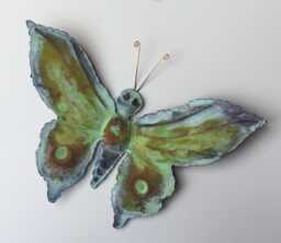 Copper Butterfly/Metal Butterfly/Copper Garden Art/Metal Wall Art/Country Farmhouse Decor/Farmhouse Home Decor/Patio Art - thumbnail 1
