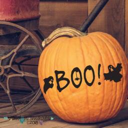 Boo Ghost Door Decal, Halloween Decor, Front Sticker, Holiday Wall Decal, Pumpkin Entryway Or Mailbox Sticker - thumbnail 4