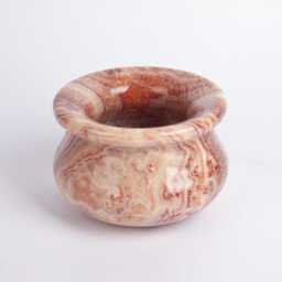 Hand Carved Pink Alabaster Vase Natural Home Decoration - thumbnail 3