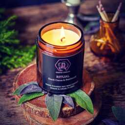 Cocoa, Violet & Patchouli Candle - Ritual Gothic Soy Wax - thumbnail 2